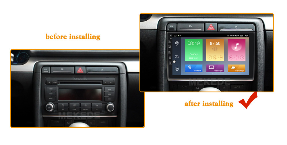 Navigatie dedicata cu Android Audi A4 (B6, B7) 2000 – 2008, 1GB RAM, Radio GPS Dual Zone, Display HD 9″ Touchscreen, Internet Wi-Fi, Bluetooth, MirrorLink, USB, Waze